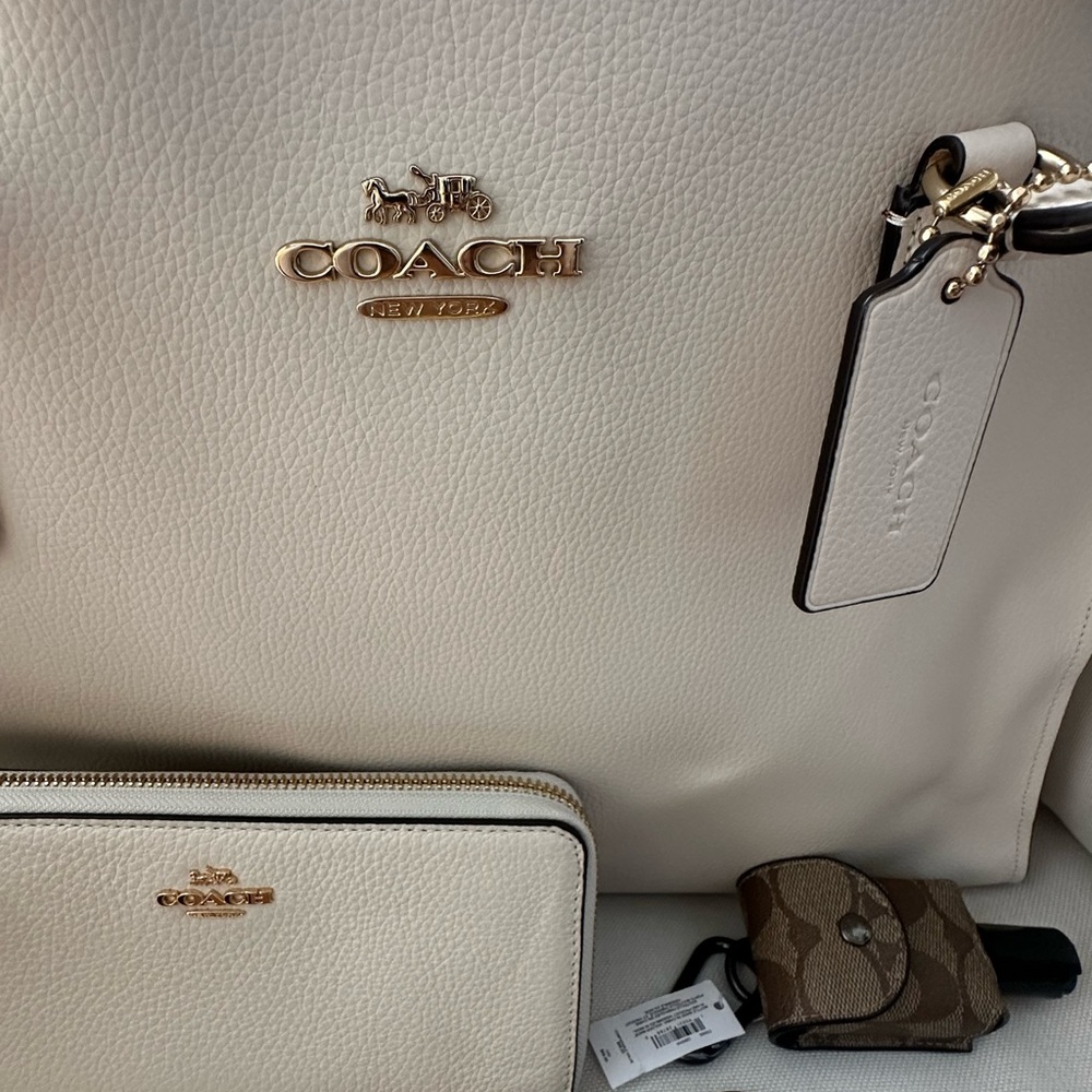 Coach Cream Leather Backpack